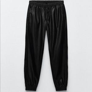 Zara Faux Leather Joggers